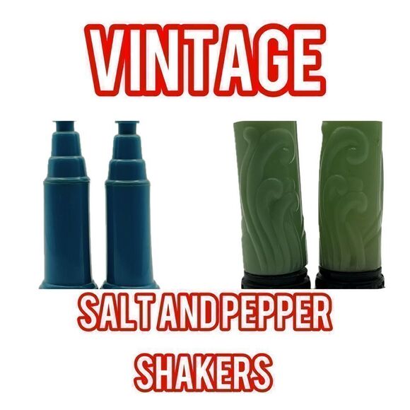 Vintage mini salt and pepper shakers set of two - Picture 1 of 12